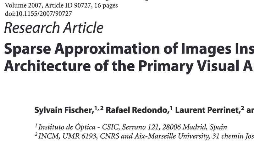 Sparse Approximation of Images Inspired from the Functional Architecture of the Primary Visual Areas