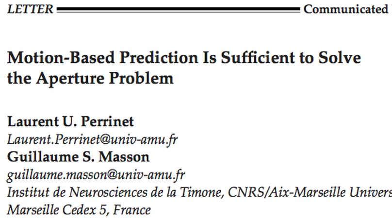 Motion-based prediction is sufficient to solve the aperture problem